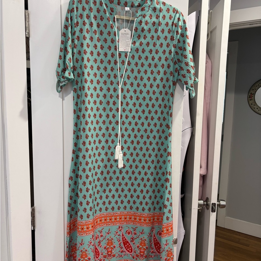 Floral Print Green Dress